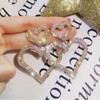 Iaceble Boho Rhinestone Heart Dangle Earrings Cz Hollow Heart Earrings