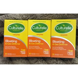 Culturelle Bloating & Gas Defense +Enzymes 30ct **LOT OF 3** EXP: 07/2026