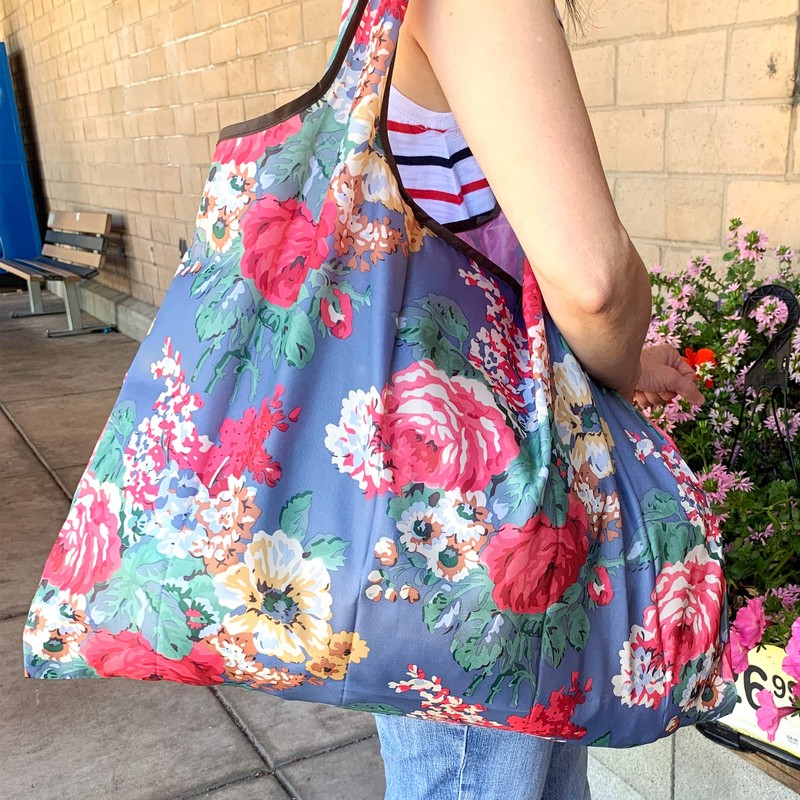 allydrew Large Foldable Tote Nylon Reusable Grocery Bag, Owls