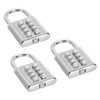 PATIKIL 8 Digit Button Combination Padlock, 3 Pack 4 Position