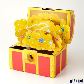 giftool Gift Doll [Treasure Box] Gold and Silver Treasures with Riddle Sheet Gift Box Present Surprise Key Included Birthday Party Accessories (M)