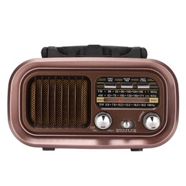 Vintage Radio Retro Bluetooth Speaker, 3 Bands Bluetooth AM FM Radio with Old Fashioned Classic Style, Multifunctional Portable Vintage Radio Speaker for Indoor and Outdoor (RXBT628)