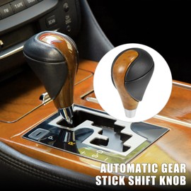 X AUTOHAUX Car Auto Automatic Gear Stick Shift Knob for Lexus ES350 2007-2015 GS450 2007-2011 for Lexus RX450h Black Faux Leather Light Brown
