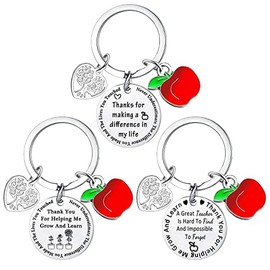 Hgreiwgk 3Pcs Teacher Keychain Gifts Teacher Appreciation Key Chain Thank You Teacher Keyring Presents For Teacher From Graduates Teachers Day Gifts Birthday Gifts For Teacher