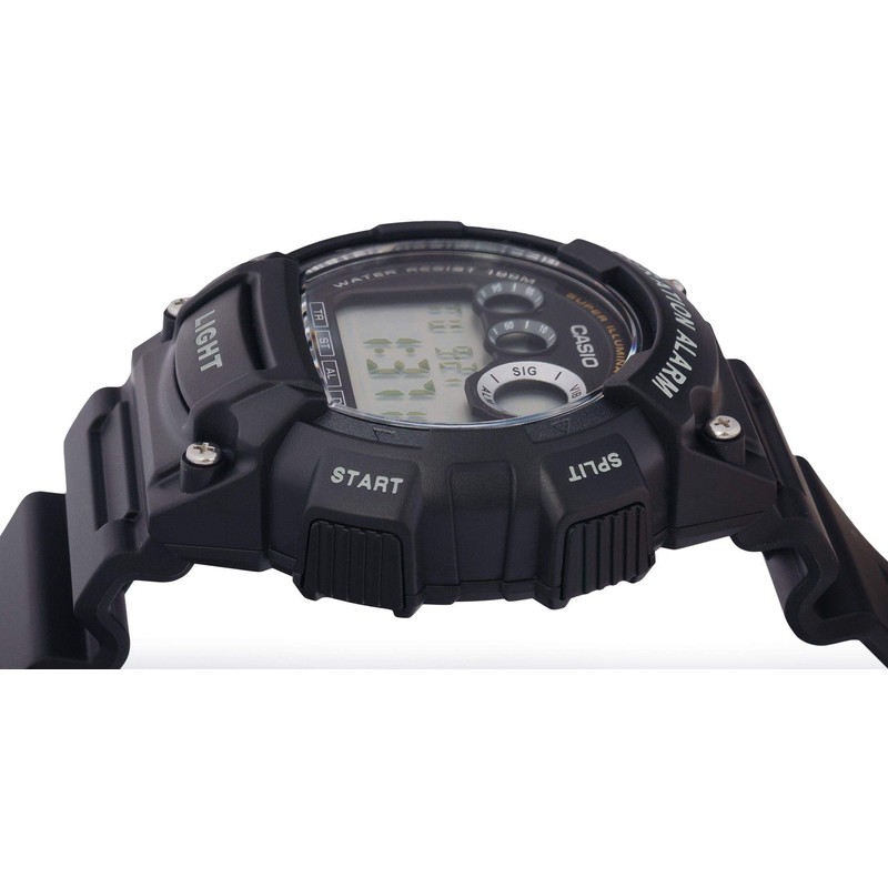 Casio W-735H-1BVEF Men's Black Vibration Alarm Watch, Black, Modern