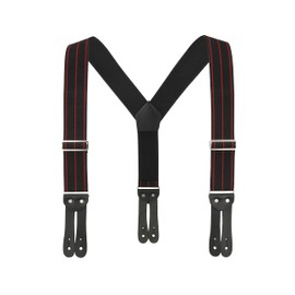 Welch, WK-3846Y-LEF-BRP, Tuff Stuff Work Suspenders for Men and Women - Button on Pants, Heavy Duty, 2" wide Elastic, Adjustable Strap, Y-Back Design, for Jeans, Pants, and Trousers, Size Medium