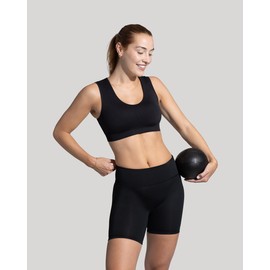 Tommie Copper Seamless Compression Bra with Back Support - Wireless, Soft and Stretchy Posture Corrector - Black, 3XL
