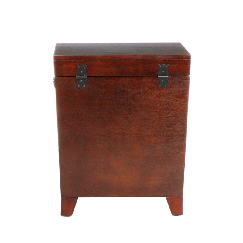 SEI Furniture Pyramid Storage Trunk, End Table, Espresso
