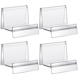 Weysat Purse Display Stand Clear Acrylic Handbag Stand Jewelry Wallet Displays Holder Organizer Acrylic Purse Rack for Closet (4 Pcs)