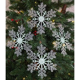 Christmas Concepts® 21cm (8") Large Glitter Decorated Snowflake Decoration - Christmas Baubles (MINT GREEN, 4)