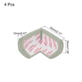 MECCANIXITY 4 Pack Soft Corner Protector, Rubber Foam Furniture Proofing Corner Guards Edge for Fireplace Table Stair, Grey