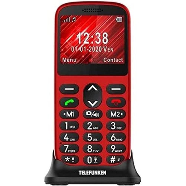 TELEFUNKEN Mobile S420 Senior Mobile Phone (Button Mobile Phone, Easy to Use, Voice Dialing Function, SOS Button, Hands-Free Function, FM Radio, Camera) Red