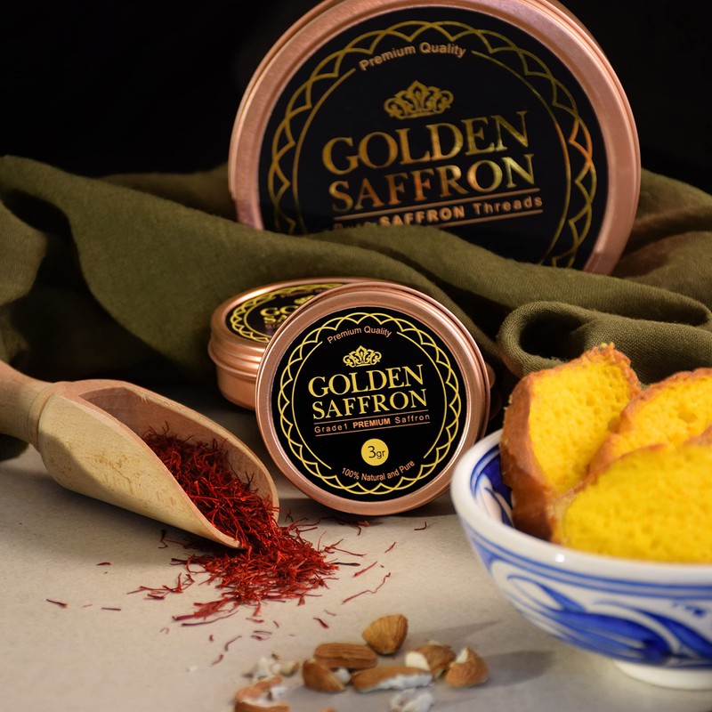 Golden Saffron, Finest Pure Premium All Red Saffron Threads, Grade