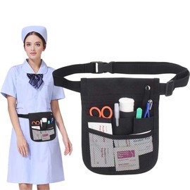 Nurse Fanny Pack Vet Nurse Pouch Waist Bag Nurse Organizer Tote Bag 2 Sided Work Bag with Multiple Pockets and Adjustable Belt for Stethoscope Bandage and Other Medical Supplies