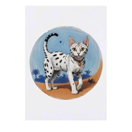 'Egyptian Mau Cat' Temporary Tattoo - Water Resistant, Skin-Safe, Non-Toxic Transfer (TO00079393)