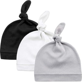 KiddyCare Baby Hats Newborn 100% Organic Cotton - Soft Knotted Cap, for 0-6 Months Old Infants Boys and Girls