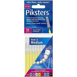 PIKSTERS - for cleaning between teeth-Size 3 (Yellow)- 10Pk