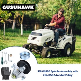 GUSUHAWK Pre-Greased 918-06980 Spindle Assembly with 756-05034A Idler Pulley Replaces 618-06980 for Cub Cadet RZT-L50 KH, RZT-S50 KH, RZT-SX 50 Efi, XT1-GT 50 KH, Troy Bilt Mustang Xp 50 Fab Tractors