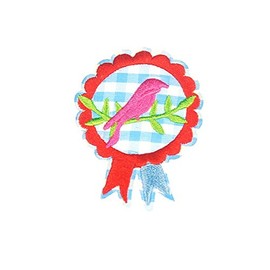 Miniblings Badge with Bird Iron-On Patch Orders 45 x 60 mm Iron-On Patch I Children Iron-On Patches for Iron-On