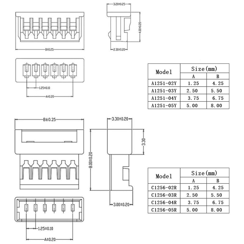 Harissess 360 Pieces MX 1.25 mm Plug Kit, 2/3/4/5 Pin