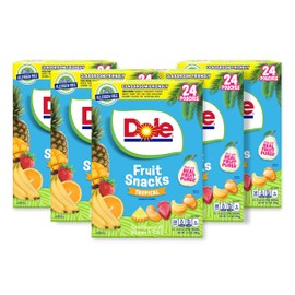 Dole Fruit Snacks, Tropical Flavors - Individually Wrapped Pouches - Classroom-Friendly, Top 9 Allergen Free, No Artificial Dyes, Natural Fruit Purée - 5 Boxes, 120 Total Pouches