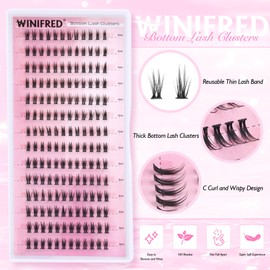 Winifred Bottom Lash Clusters Thick Volume Lower Lash Extension DIY Individual Lashes Bottom Clusters Lashes for Cluster Eyelash Extensions (168pcs)
