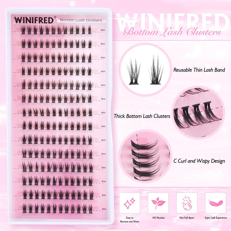 Winifred Bottom Lash Clusters Thick Volume Lower Lash Extension DIY
