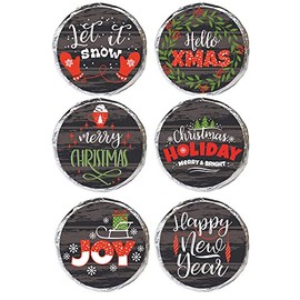 FujLoy Merry Christmas Thread-270 PCS 0.75 inch Christmas Stickers,9 Design Self Adhesive Circle Label Stickers,Christmas Envelope Seals Candy Stickers. (Merry Christmas Thread (021))