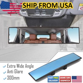 Unbranded Interior Car Panoramic Convex Wide Angle Rear View Mirror 300mm Anti-glare USA