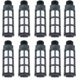TAODAN 10pcs Plastic Exhaust Air Silencer, 1/4" Air Line Pneumatic Muffler Black Air Compressor Fitting