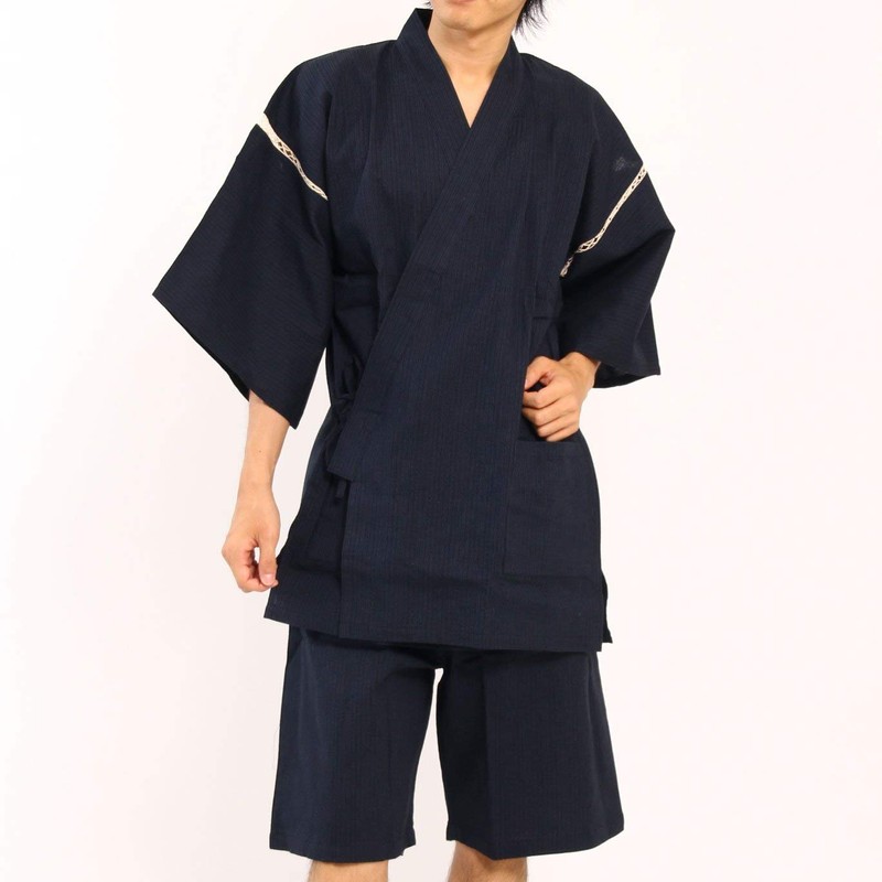 Edo-Ten Men’s Jinbei Shijira Weave Cool Summer 100% Cotton Printed
