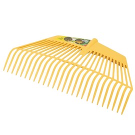 Rekord Leaf Rake (Yellow) Made of Plastic with 26 Prongs, Working Width: 60 cm, without Leaf Hand and Handle, Leaf Rake, Rake, Fan Broom, Leaf Fan