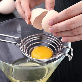 Separador De Yema De Huevo, 8x25.5cm Extractor De Clara De Huevo De Acero Inoxidable De Mango Largo Herramienta De Separación De Yema Y Clara De Huevo Utensilios Para Hornear Y Cocina