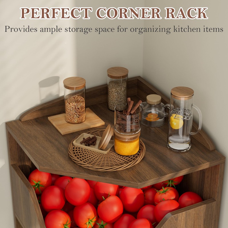4-Tier Corner Fruit and Vegetable Storage Rack Snack Rack