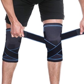 Rodilleras Deportivas, Rodilleras de Soporte Rodillera Menisco y Ligamentos con Cinturones Antideslizantes Ajustables para Hombre Mujer Rodillera de C