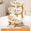 HOMKULA Fruit Bowl for Kitchen Counter - 3 Tier Ceramic
