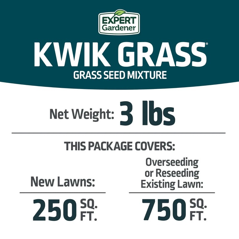 Expert Gardener Kwik Grass Seed Mix, for Sun to Partial
