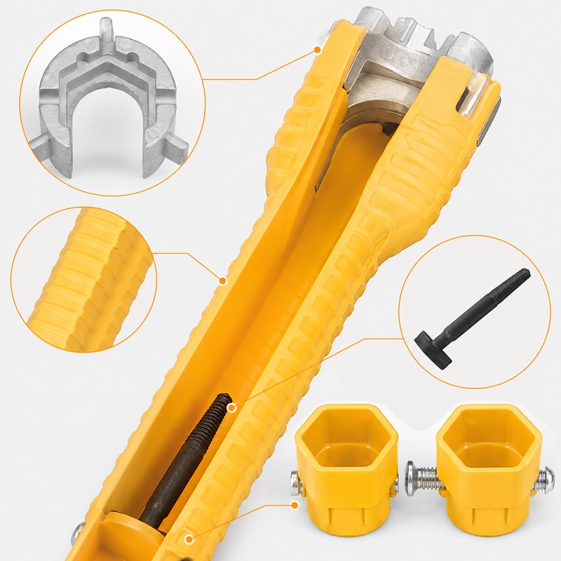 8-in-1 Faucet Wrench for Kitchen Sink Repair – Multifunction Plumbing