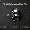 Spooky Halloween Spider Hair Claw Clip with Skull Pattern for