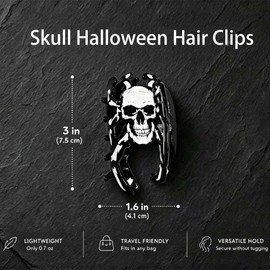 Spooky Halloween Spider Hair Claw Clip with Skull Pattern for Updo &Half Up