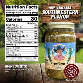 Kent Rollins Hatch Green Chile - Hatch Chili Sauce Made with Roasted Green Chiles, Lime Juice, Salt, & Garlic - Ideal for Beef Goulash, Chicken Enchiladas, Pork Stew, & Other Dishes - 16 fl oz