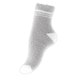 Vincent Creation Cuddly Socks Warm Fluffy Women's Socks (2 or 4 Pairs) Bed Socks Winter Socks, Grey/white, 4 pairs of curls