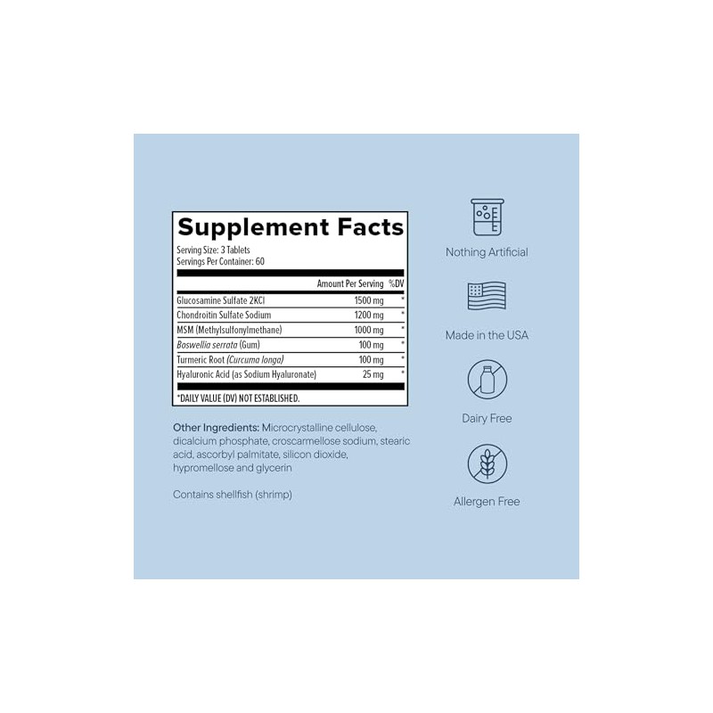 Glucosamine Chondroitin Sulfate MSM Curcumin - Joint Supplement with Hyaluronic