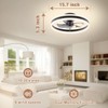VOLISUN Fandelier Ceiling Fans with Lights and Remote, 15.7in Low