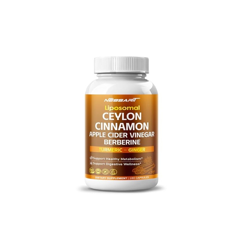 NESSARIT Ceylon Cinnamon, Apple Cider Vinegar, Berberine, Turmeric & Ginger