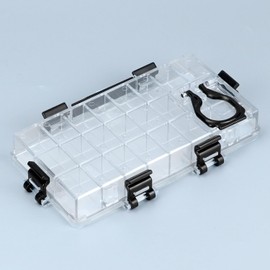 QWORK Paint Storage Palette Box with 24 Airtight Wells, Ideal for Watercolor, Gouache, Acrylic, and Oil Paints, Portable, Quality Plastic, Black & White Design