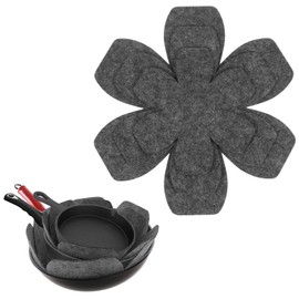 6 Pcs Pan Protectors For Stacking, Larger & Thicker Pan Pot Protectors, Anti-Slip Pot Dividers, Felt Pans Separators for Glass/Ceramic Cookware, Space-Saving Kitchen Solution(Gray)