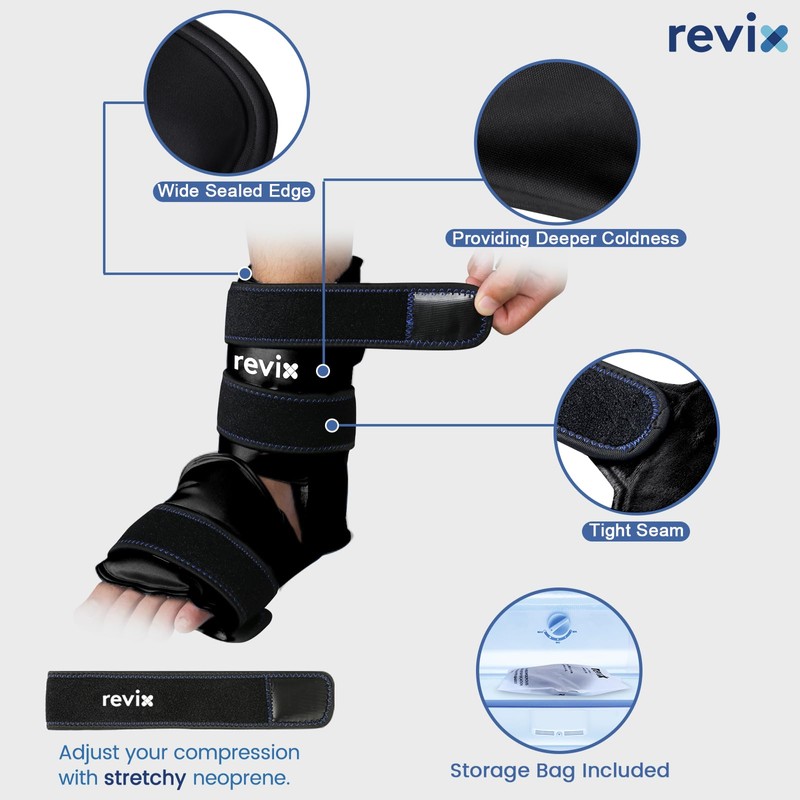 REVIX Ankle Ice Pack Wrap for Foot Discomfort Soothing, Reusable