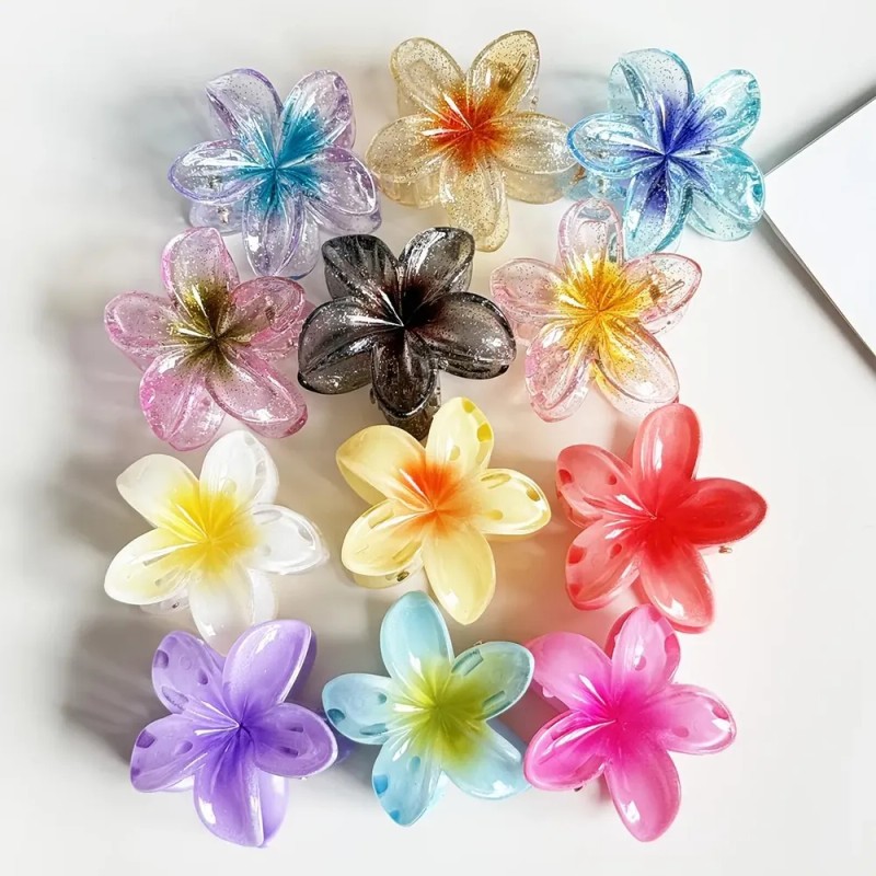 12 Pinzas Coloridas Para El Pelo Con Forma De Margarita