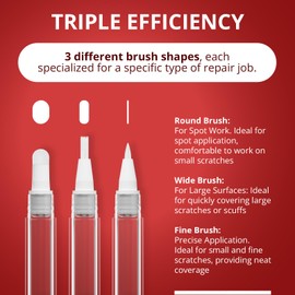 X-Protector Touch Up Paint Pen Kit - 3 Pens with 3 Types of Brushes - Premium Pen for Touch Ups - Fillable Touch Up Paint Pens for Walls, Furniture, and Other Touch Up Works!